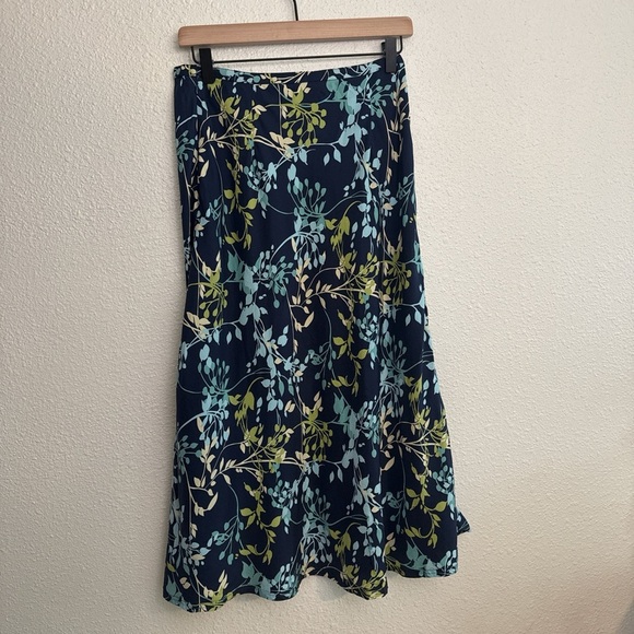 Vintage Valerie Stevens Silk Floral Midi Skirt - Picture 1 of 8